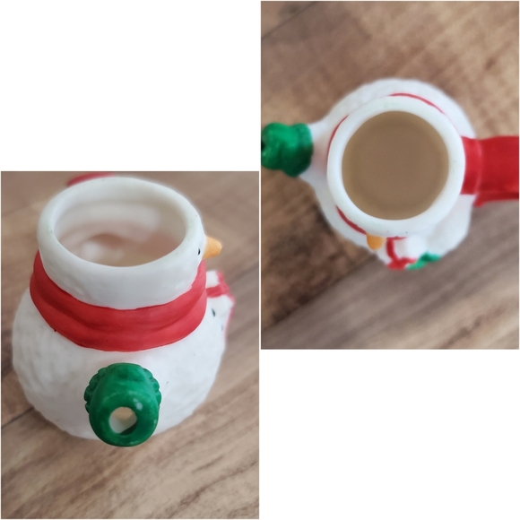 Vintage R.O.C mini snowman ceramic tea set teapot cups saucers holiday Christmas - Picture 8 of 16